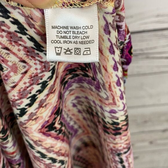 Vintage Lord & Taylor Maxi Dress Chevron Multi Size Small - Picture 7 of 12